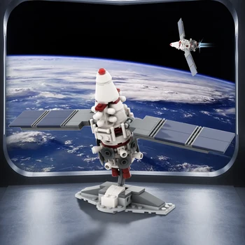 MOC-133939 Satelit Space Exploration Tehly Rocket Launcher Vesmír Vesmírne stavebným Dieťa Hračku Darček k Narodeninám Zber