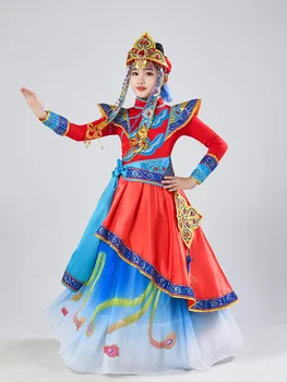 Mongolskej Kostým Deti Tanečné Predstavenie Dievča Menšiny Župan Ženské Šaty Nosiť
