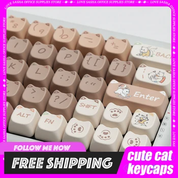 Naughty Mačiatko Keycaps MAO Profil Piatich Stranách PBT FARBIVO-SUB Mačka klávesa Caps Príslušenstvo pre Mechanické Klávesnice 61/64/68/78/84/87/96/98