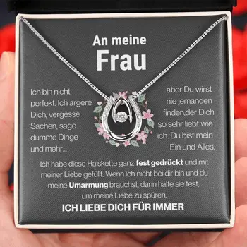 Nemecko Mojej Žene Darček Náhrdelník Valentína, Narodeniny Angažovanosti Žien Dievča Milujú Módu veľa Šťastia Náhrdelník s Príveskom