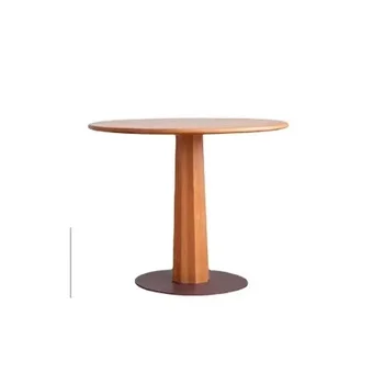 North American Black Walnut Okrúhly Stôl Reštaurácia Malé Jednotky Čerešňového Dreva Moderné, Jednoduché a Luxusné Denník Okrúhleho Stola