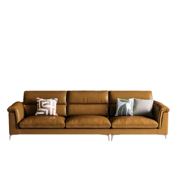 Obývacia izba priamo zmes oleja, vosku, kožená sedačka taliansky minimalistický high-end kožené umenie
