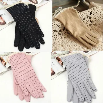 ochrana proti slnku rukavice bavlnené letné rukavice pre ženy Dot luk žien tenké ženy jednotky rukavice suncreen protišmykový