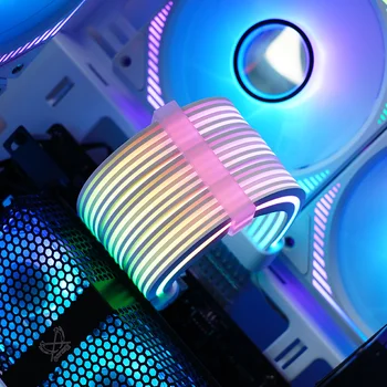 PC Prípade, 5V 3Pin SYNC RGB Kábel ATX 24Pin + PCI-E GPU 8PinX2 Neon Color Line ARGB Streamer Prenos Adaptér