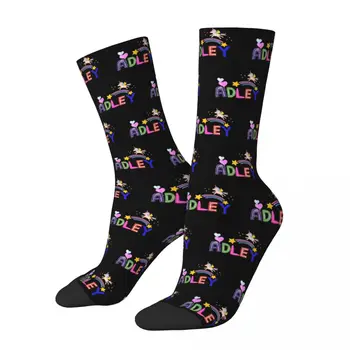 Pre Adley Ponožky Muži Ženy Polyester Šťastný Farebné Dúha Unicorn Ponožky Jar Leto Jeseň Zima Uprostred Trubice Ponožky Dary