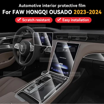 Pre FAW HONGQI OUSADO 2023 2024 Prevodovka Panel Navigačný Panel Automobilový priemysel Interiér Ochranný Film TPU Anti-Scratch Nálepky
