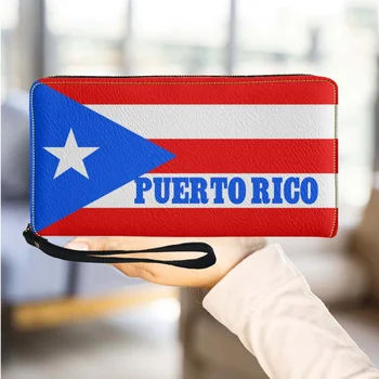 Puerto Rico Vlajka Vzor dámsku Kabelku Dlhé Cestovanie Žena Peňaženky PU Kožené Bežné Držiteľa Karty Multifunkčné Dievčatá Zmena Prípad