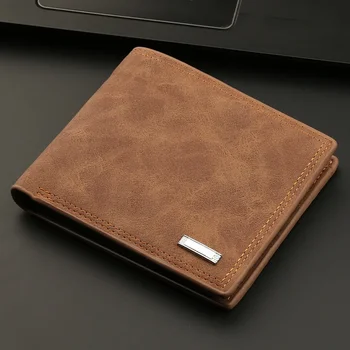 Pánske Peňaženky Multi-funkčný Retro Móda Krátkych Peňaženky Farbou Bežné Kožená Peňaženka Peňaženky