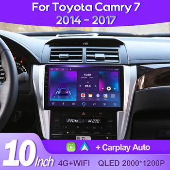 QSZN Pre Toyota Camry 7 XV 50 55 2014 - 2017 2K QLED Android 13 Auto Rádio Multimediálny Prehrávač Videa GPS AI Hlas CarPlay 4G Stereo