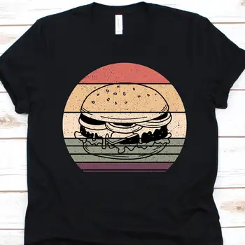 Retro Štýl Cheeseburger T Shirt Burger Pre Mužov A Ženy, Hamburger Milenca Foodies Hovädzie Mäso Občerstvenie
