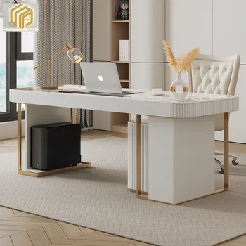 Rock rada písací stôl, moderný a minimalistický taliansky štýl domov písací stôl, svetlo luxus, minimalistický a lesklej doske, malé jednotky compu