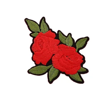 Ruže Kvet Vyšívané Žehlička na Škvrny na Oblečení DIY Pruhy Oblečenie Patchwork Nálepky Vlastné Kvety Nášivka
