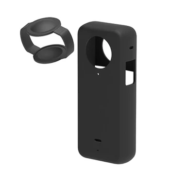 Silikónové puzdro pre Insta 360 X3 Panoramatické Akcia Fotoaparát Silikónové Ochranné puzdro Anti-Drop Prípade(Black)