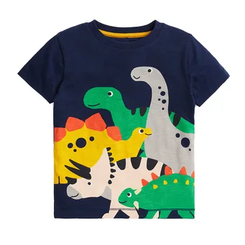 Skákanie M 2-7T Dinosaurov Deti Tričká Krátky Rukáv Baby Chlapci, Dievčatá tričká Na Leto Zvieratá, detské Oblečenie, Topy