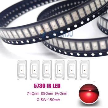 SMD Čip 5630/5730 Infračervené LED lampy 0,5 W IR 740nm 850nm 940 nm LED Dióda