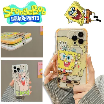 SpongeBob Silikónové Cartoon Telefón puzdro pre Apple IPhone 14 13 Pro Max 12 11 Roztomilé Mäkké Ochrany Kawaii Anime Shockproof Kryt