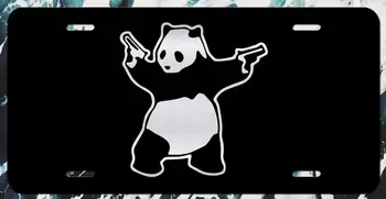 Streľba Panda Márnosť Novinka špz Auta, Kamiónu Značky Kovové Hliníkové 12x6Inches Leptané Hliníka Odolný proti UV ľiareniu a špz