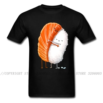 Sushi Objať T Shirt Muži T-shirts Žena Tričko Cartoon Krásne Topy Čierne Tričká Bavlnené Tkaniny Oblečenia Japonskom Štýle Doprava Zadarmo