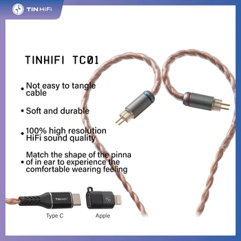 TINHiFi TC01 USB Typ-C monokryštálov Medi IEM Kábel