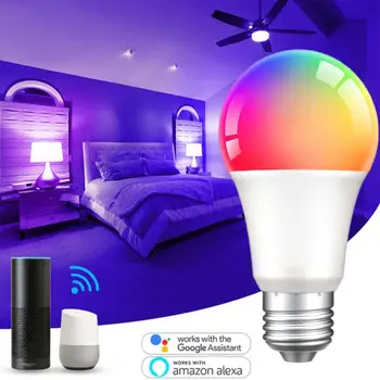 TUYA WiFi Smart LED Blub, Svetlo RGBCW Stmievateľné Žiarovka Pracovať S Alexa Domovská stránka Google 220V 110V LED Žiarovky, Lampy
