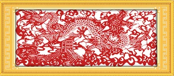 Veľká čínsky Múr a drak(1)(papier-kusy) cross stitch auta 14ct 11ct vytlačiť plátno šitie, vyšívanie HOBBY ručné vyšívanie