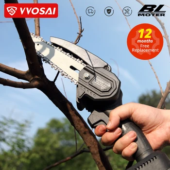 VVOSAI 6 Palcový 20V MT-SER Mini Striedavé Elektrické Reťazové Píly Ručné Prerezávanie S Tesárstvo Prerezávanie Jednou rukou, Záhradné Náradie