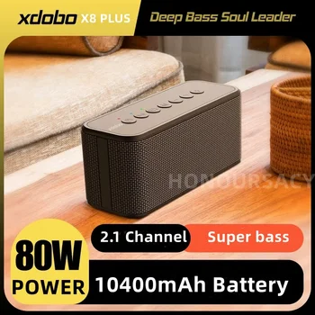 XDOBO X8 Plus 80W Prenosných Bezdrôtových Bluetooth-kompatibilné Reproduktor 10400mAh Štyri-core Power Bank Funkcia Suporrt USB/TF/AUX