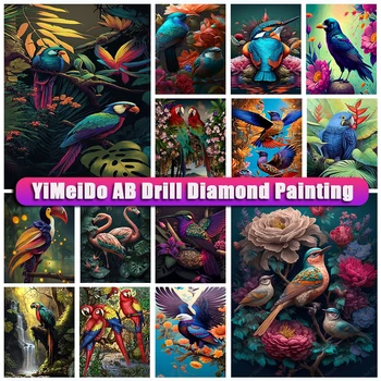 YiMeido Zips, Taška AB Diamond Maľovanie Vtákov Papagáj Plný Vrták Diy Diamond Výšivky Zvierat 5d Mozaiky Cross Stitch Domova