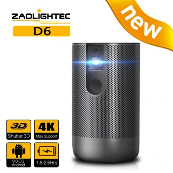ZAOLITGHTEC D6 Mini Prenosné Pico Smart DLP Projektor Android Wifi Screenless LED TV 4K 1080P pre Mobilný Telefón, Smartphone