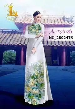 Zelená Mieru aodai vietnam oblečenie cheongsam aodai vietnam šaty vietnamskej tradičné cheongsam šaty 2 ks šaty gradient