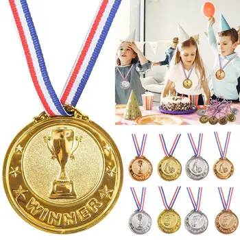 Zlato Striebro Bronz Ocenenie Medaila Olivový Super Bowl Futbal, Basketbal Hry, Plastové Odmenu Rekvizity Suvenír Darček Pre Deti