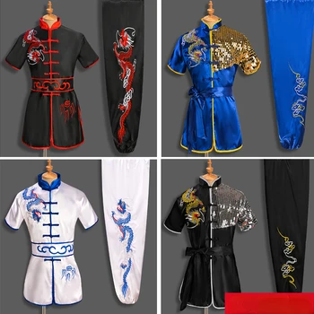 Čínske Tradičné Dragon Wushu Jednotné Kung Fu Oblečenie Muži Ženy Nastaviť Bojových Umení Jednotné Tai Chi Uniformy Cvičenie Oblečenie