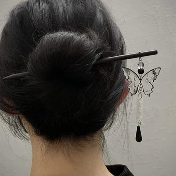 Čínsky Štýl Kaligrafie Motýľ Strapec Vlásenky Tyčinka Vlasy Stick Vlasy Ornament Pan Vlasy Headdress Vlasy Príslušenstvo